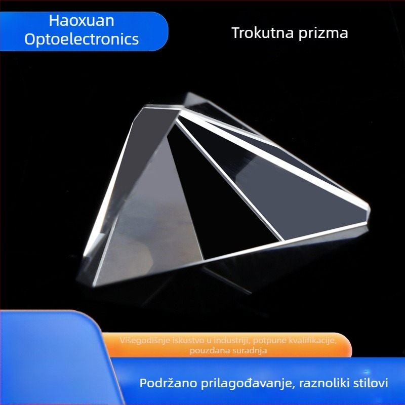 Visoko precizna trokutasta prizma za znanstvene eksperimente i poučavanje, leća s indeksom loma