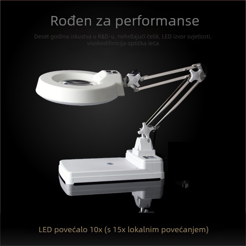 Siqite LT-86C stolno povećalo s LED rasvjetom, 3x–10x povećanje, optičko staklo leća, model LT-86C