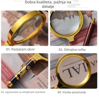 100x HD povećalo za čitanje starijim osobama, prezbiopiju i dječje popravke