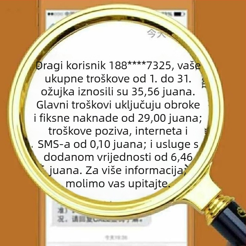 100x HD povećalo za čitanje starijim osobama, prezbiopiju i dječje popravke