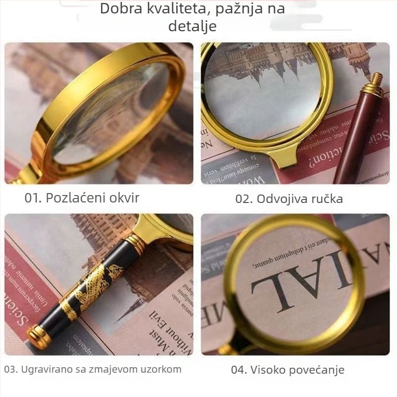 100x HD povećalo za čitanje starijim osobama, prezbiopiju i dječje popravke