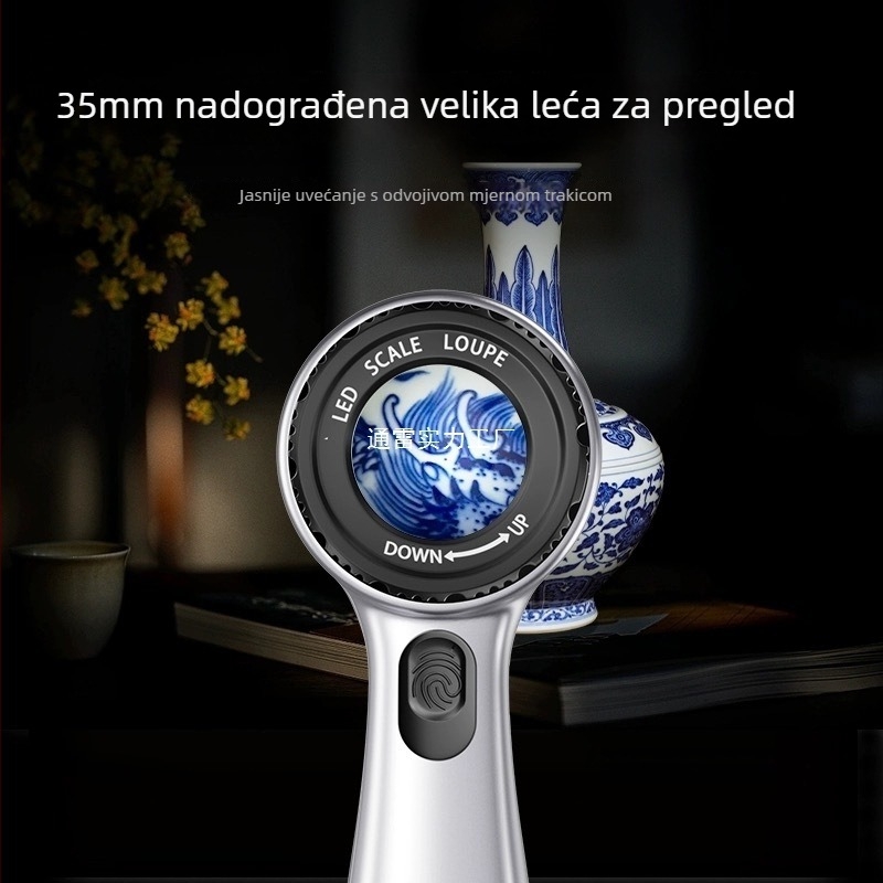 Povećalo s UV svjetlom i USB punjenjem, visoko povećanje uz ljestvicu, brend TONGLEI, model TLMCQESSKROFQEWOKRZMOFZMGP