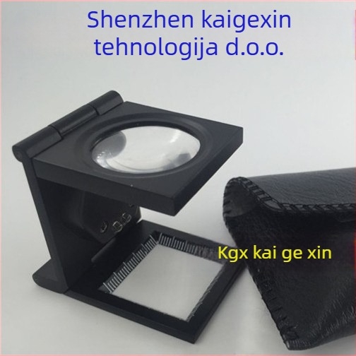 Sklopivo povećalo s LED rasvjetom 30×, leća u obliku golubijeg oka, metalni okvir