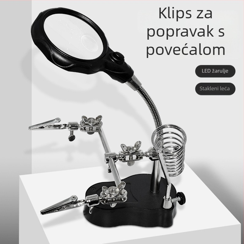 Stolna električna lemilica sa povećalom i pričvrsnim držačem za popravak mobitela, PCB-a i matične ploče