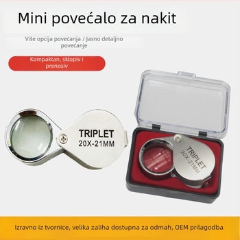 Sklopiva lupa za identifikaciju nakita i antikviteta, 30× povećanje, prenosna ručna lupa