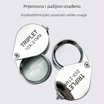 Sklopiva lupa za identifikaciju nakita i antikviteta, 30× povećanje, prenosna ručna lupa