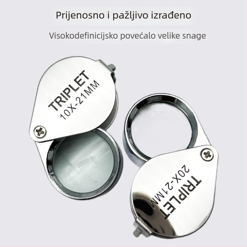 Sklopiva lupa za identifikaciju nakita i antikviteta, 30× povećanje, prenosna ručna lupa
