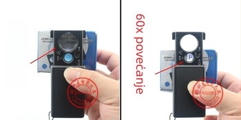 Prijenosna povećala s dvostrukom lećom 30x/60x, izvučna leća za identifikaciju starog nefrita i nakita, učinkovit promjer 12 mm i 21 mm, ABS plastika + optička leća