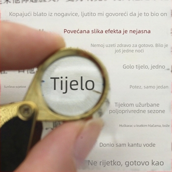 Zlatna lupa za nakit i žad – model 30x21, sklopiva metalna, visoke snage, prenosna, povećanje 10x–20x