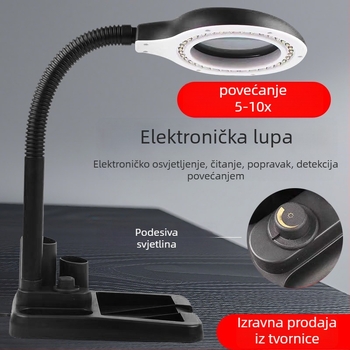 Stolna lampa s LED osvjetljenjem i povećalom za popravke mobitela, elektroniku, ploče i procjenu nakita