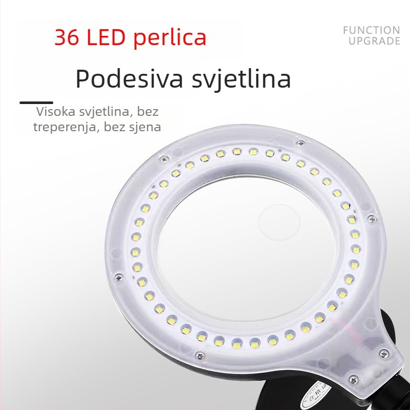Stolna lampa s LED osvjetljenjem i povećalom za popravke mobitela, elektroniku, ploče i procjenu nakita