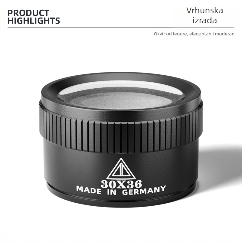 Lupa s 30x dvostrukim lećama, metalno kućište, optika visoke jasnoće