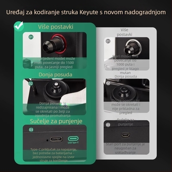 Alat za identifikaciju dijamanata s HD povećalom, oglednim povećalom i mikroskopom