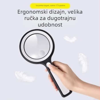 Ekstra velika LED lupa sa 23 LED, 4 razine osvjetljenja, dodirna kontrola, 10× povećanje, za čitanje pri presbiopiji, popravke i procjenu
