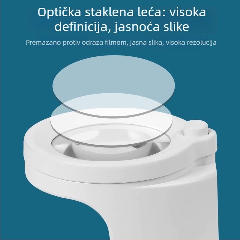 Klešta za nokte s povećalom 8x, ručne, prijenosne, s LED svjetlom, metalna konstrukcija, model 8028