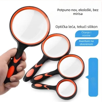 Ručna lupa s HD optičkim lećama, silikon ručka protiv pada, za starije osobe, 100/110