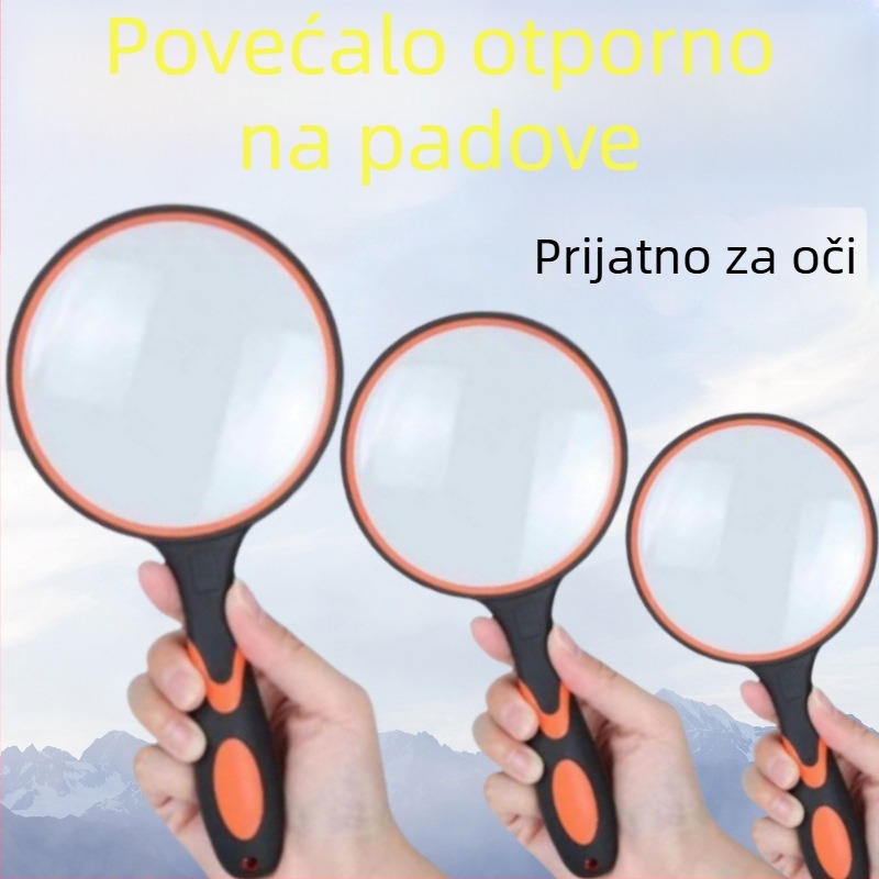 Ručna lupa s HD optičkim lećama, silikon ručka protiv pada, za starije osobe, 100/110
