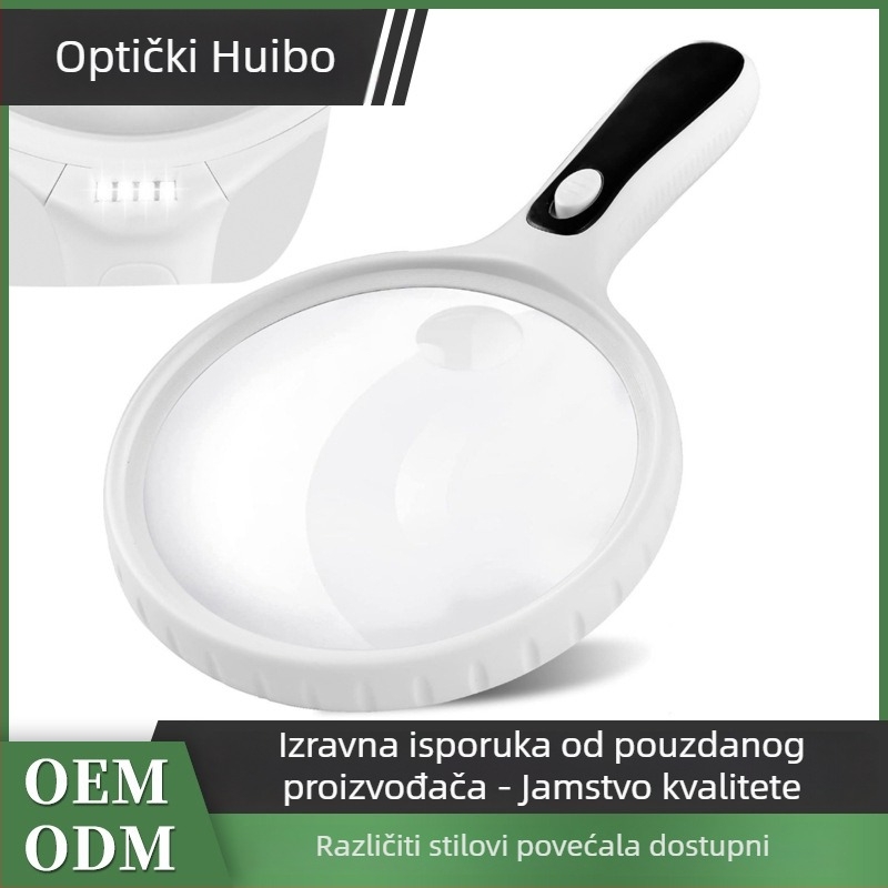 Huishikang 10X ručna lupa s akrilnom lećom za čitanje starijih, podrijetlo Guangdong, Kina