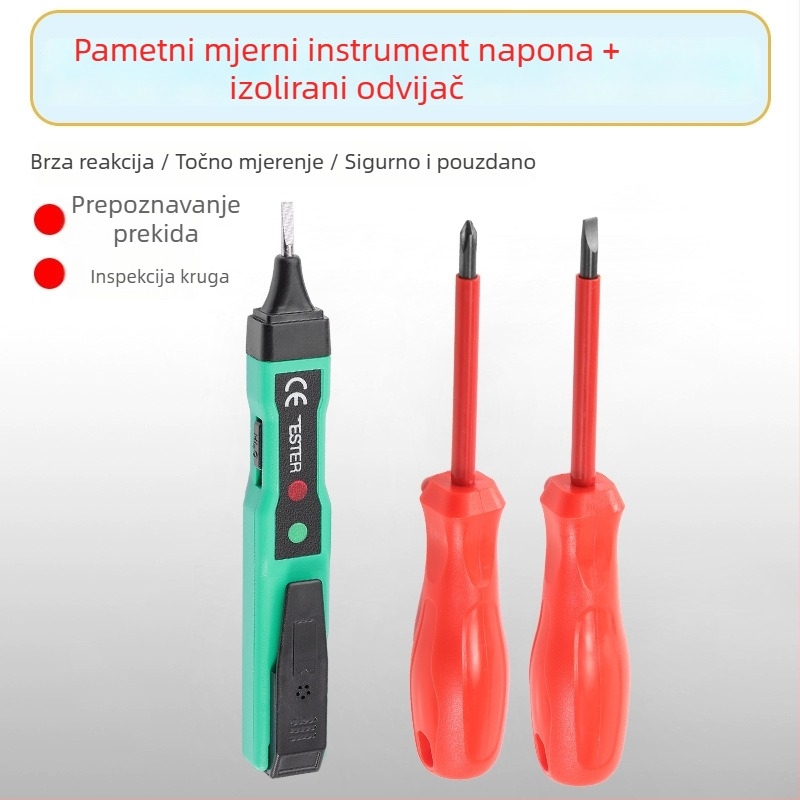 Bezkontaktni mjerni tester napona za žive i neutralne vodove, višenamjenski kućni detektor električnih krugova, visoka preciznost otkrivanja prekida (Primjena: Građevinarstvo)