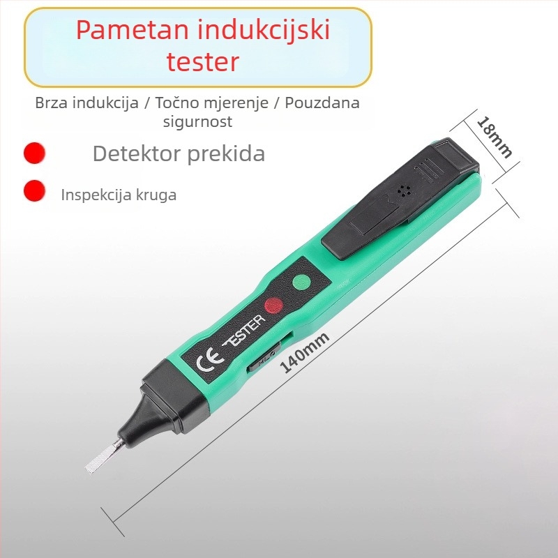 Bezkontaktni mjerni tester napona za žive i neutralne vodove, višenamjenski kućni detektor električnih krugova, visoka preciznost otkrivanja prekida (Primjena: Građevinarstvo)