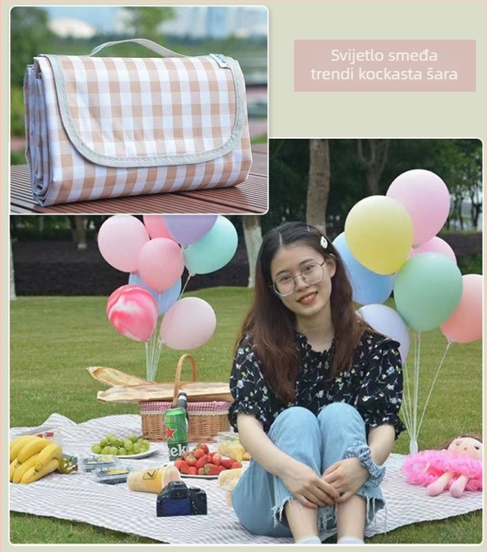 Road traveler sklopiva piknik podloga – Oxford tkanina, vodootporna, prenosiva, za grupu