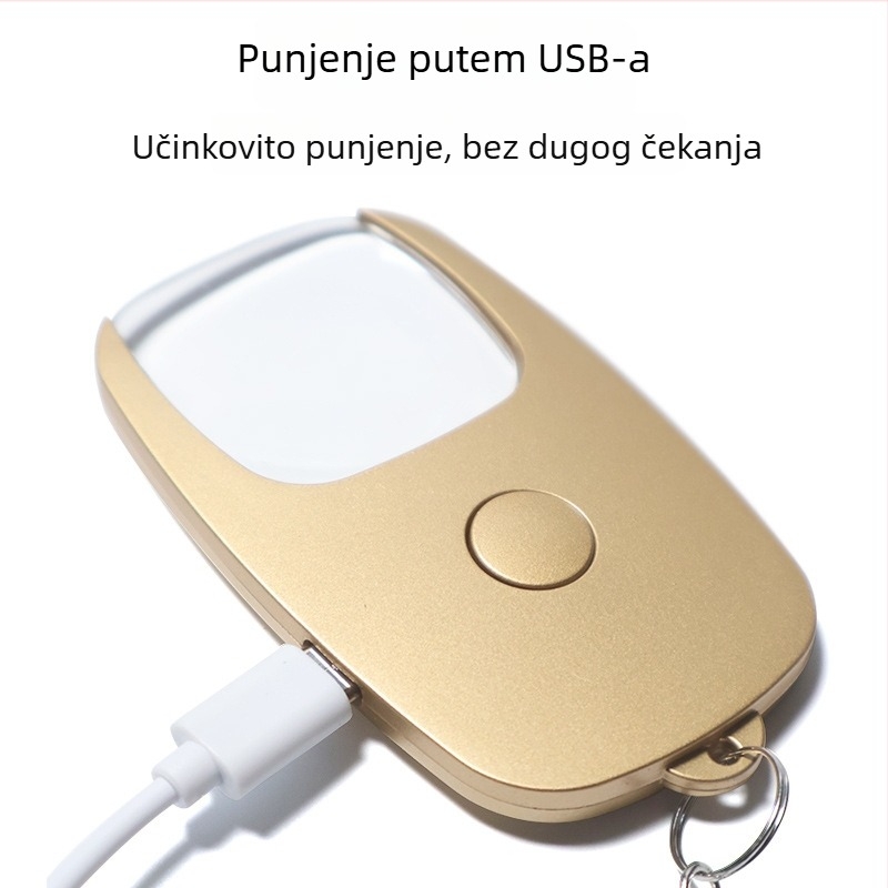 USB punjiva LED lupa, 5x povećanje, privjesak za ključeve, prenosna pomoć za čitanje starijim osobama