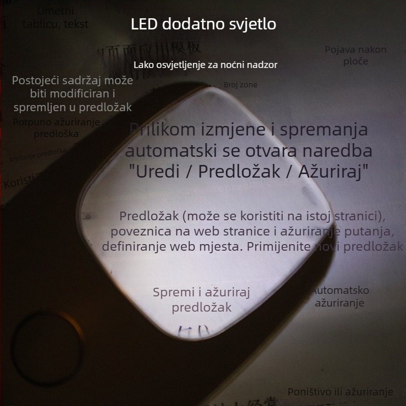 USB punjiva LED lupa, 5x povećanje, privjesak za ključeve, prenosna pomoć za čitanje starijim osobama