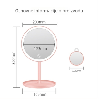 Ogledalo za šminkanje; okvir od ABS-a; aluminijsko ogledalo; ispis logotipa moguć; prilagodba dostupna