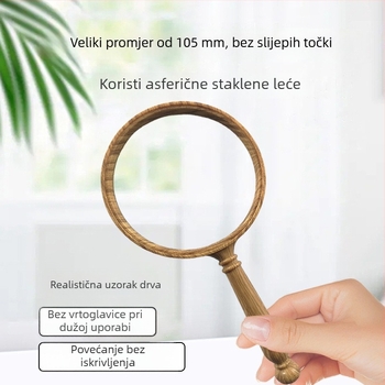 YS ručna lupa s HD lećom, model retro drvenog uzorka, za čitanje starijih osoba i identifikaciju nakita, podrijetlo Yiwu