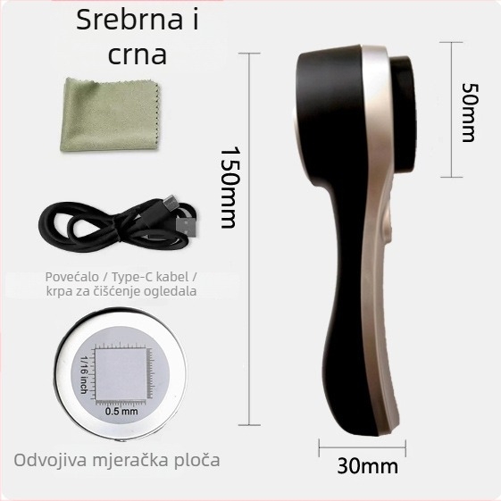 Lupa za identifikaciju nakita, duhana i alkohola sa LED rasvjetom, dodirnim upravljanjem jasom, visokim povećanjem, ugrađena skala, punjiva ručna inspekcijska alatka (Porijeklo: Wenzhou; Marka: Jinjing)