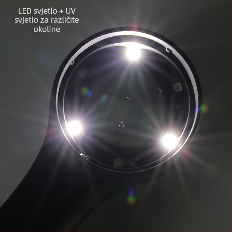 Lupa za identifikaciju nakita, duhana i alkohola sa LED rasvjetom, dodirnim upravljanjem jasom, visokim povećanjem, ugrađena skala, punjiva ručna inspekcijska alatka (Porijeklo: Wenzhou; Marka: Jinjing)