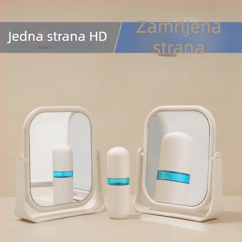 Stolno dvostrano ogledalo za šminku, rotirajuće, povećanje, plastični okvir