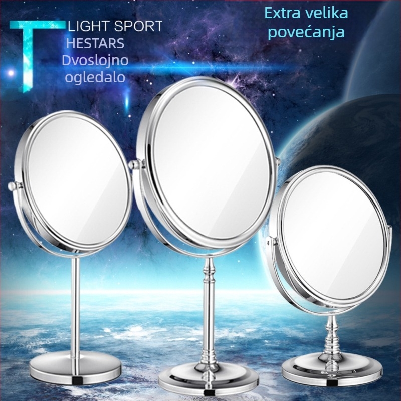 Stolno dvostrano ogledalo s rotirajućom glavom, HD povećanje, metalni okvir