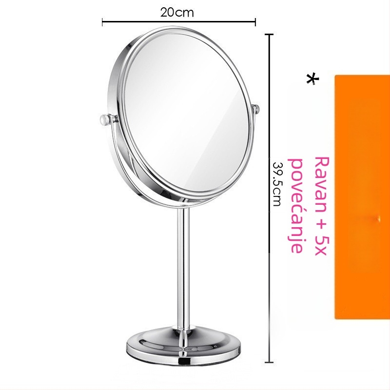 Stolno dvostrano ogledalo s rotirajućom glavom, HD povećanje, metalni okvir
