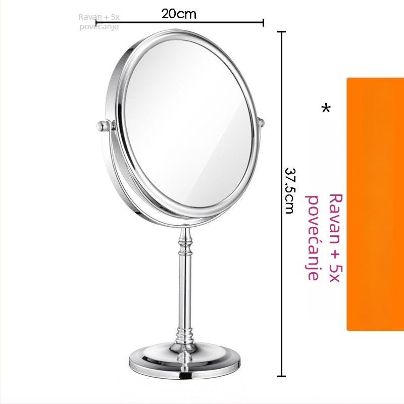 Stolno dvostrano ogledalo s rotirajućom glavom, HD povećanje, metalni okvir