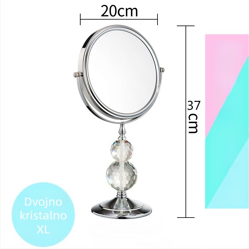Stolno dvostrano ogledalo s rotirajućom glavom, HD povećanje, metalni okvir