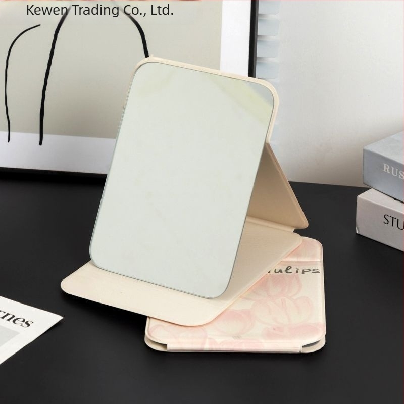 Tulip ogledalo za šminkanje, sklopno stolno, HD, prenosno (Marka Kewen, Okvir PU/PS/PVC, Nije električno, Poklon primjeren)