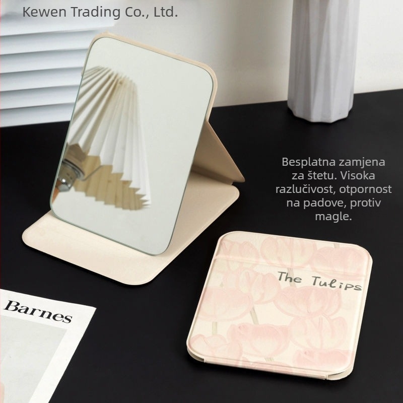 Tulip ogledalo za šminkanje, sklopno stolno, HD, prenosno (Marka Kewen, Okvir PU/PS/PVC, Nije električno, Poklon primjeren)