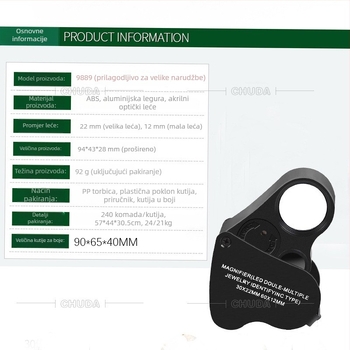 LED povećalo s dvostrukom lećom, 30x i 60x povećanje, metalno kućište