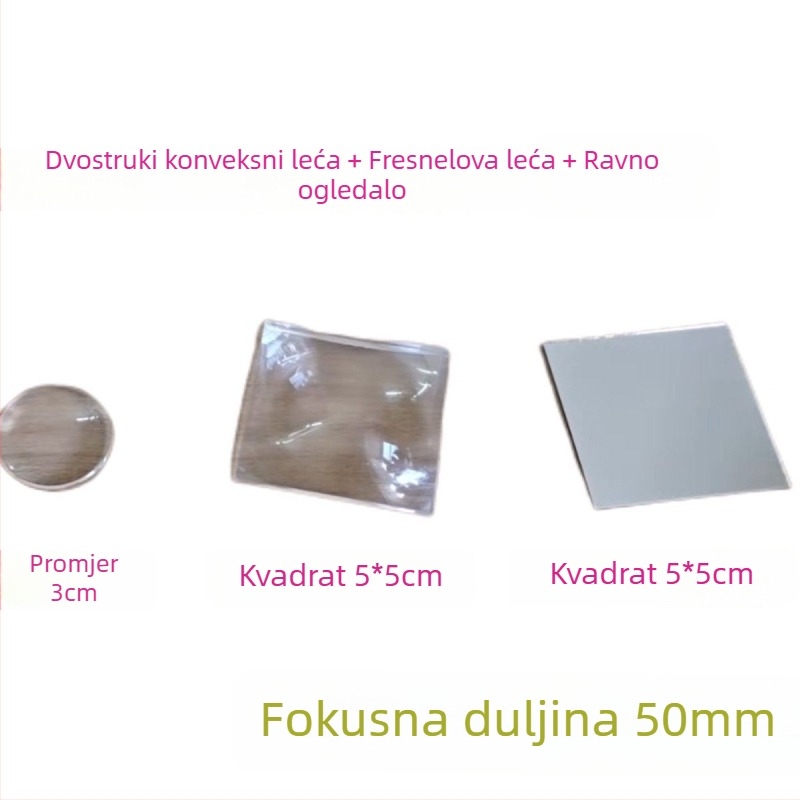 Fresnelova leća za vizir – ručna izrada, DIY, žarišna duljina 50 mm
