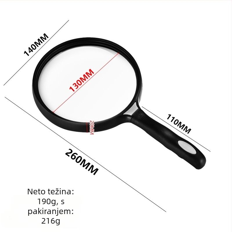 Lupa za povećalo s mekanom ručkom – Brand: Chuda, Model: 89080, Licencirana privatna oznaka: Da