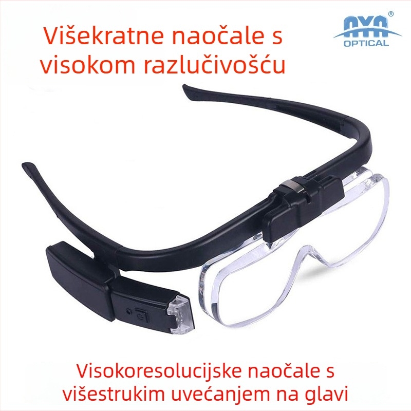 Lupa na glavi s LED osvjetljenjem i složenim lećama za inspekciju elektroničkih pločica (Podrijetlo: Ningbo; Uvoz nije; Privatne marke: Da)