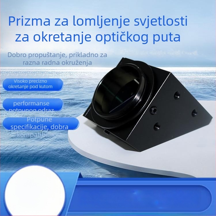 CS-P 90° optička staklena prizma, visoka preciznost, potpuna unutarnja refleksija, različite dimenzije navoja