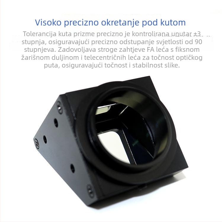CS-P 90° optička staklena prizma, visoka preciznost, potpuna unutarnja refleksija, različite dimenzije navoja