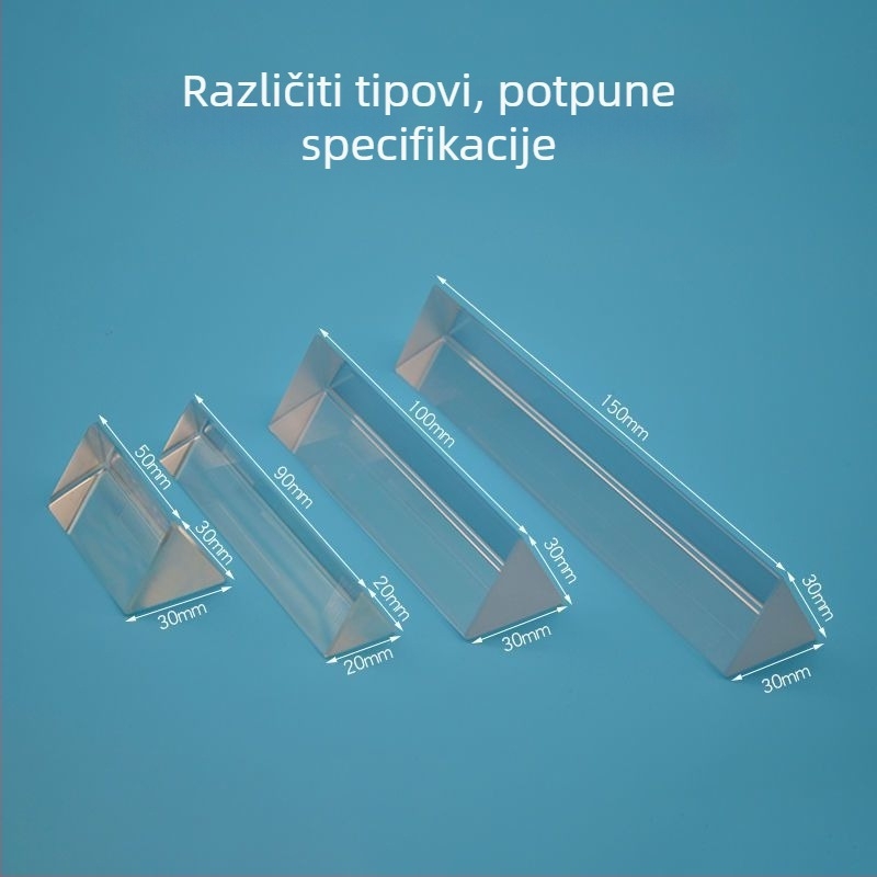 Prizma od optičkog stakla, za obrazovne fizikalne eksperimente i promatranje duge