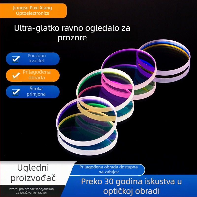 Plosna ogledala od kvarcnog stakla za optičke instrumente, zaštitni laserski film visoke snage, više veličina
