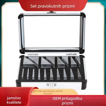 Optički skup pravokutnih prizmi, 18 komada, trapezna prizma za korekciju štrabizma, K9 staklo, OEM obrada i prilagodba, Dimenzije 20,5 × 14,5 mm