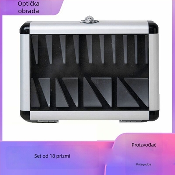 Optički skup pravokutnih prizmi, 18 komada, trapezna prizma za korekciju štrabizma, K9 staklo, OEM obrada i prilagodba, Dimenzije 20,5 × 14,5 mm