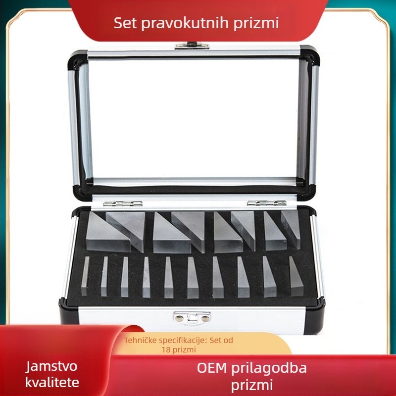 Optički skup pravokutnih prizmi, 18 komada, trapezna prizma za korekciju štrabizma, K9 staklo, OEM obrada i prilagodba, Dimenzije 20,5 × 14,5 mm