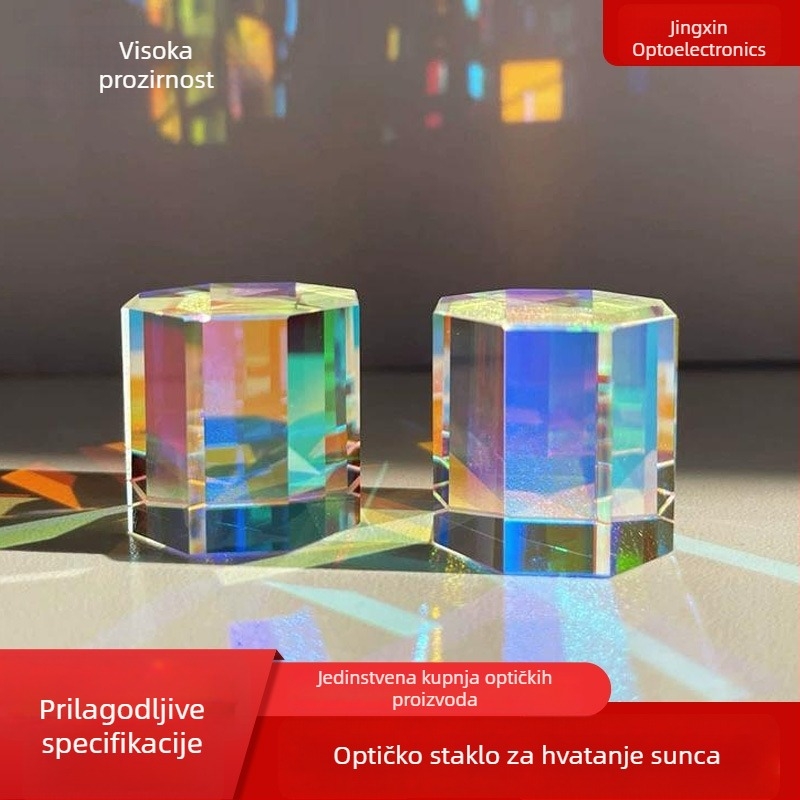 Kristalni ukras Rubikova kocka, hvatač sunca, šareni prizmi, svjetleći kub, šesterokutna prizma, znanstveni eksperiment, igračka za ublažavanje stresa